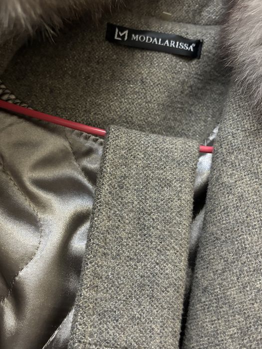 Пальто на зиму кашемир с натуральным мехом