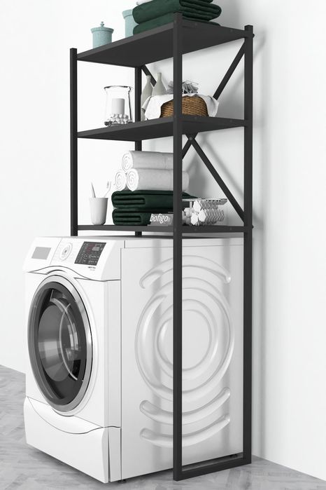 Шкаф за пералня и сушилня. Органайзер за баня с 3 рафта