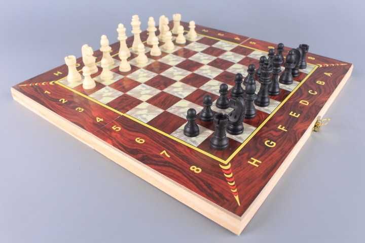 Дъска за шах дъска за табла голяма дървена шахматна дъска 34х34см