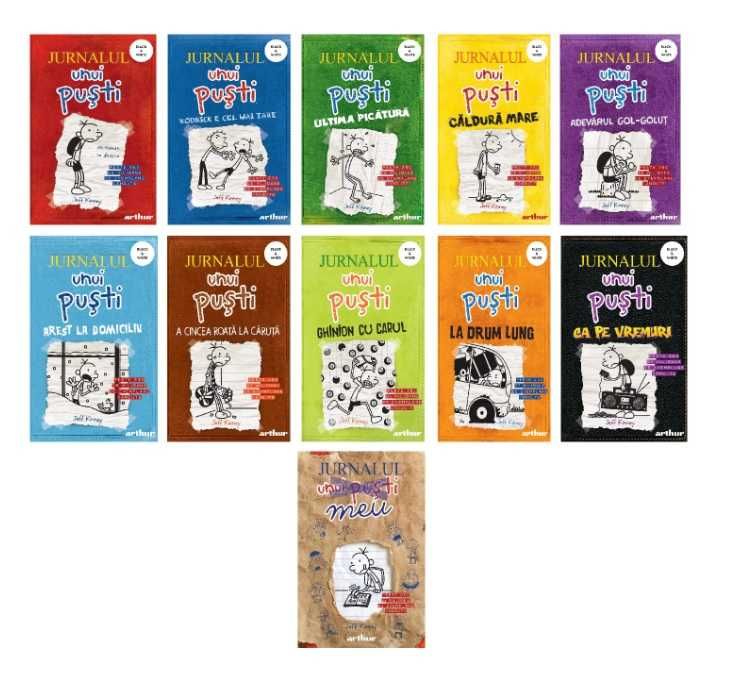 Jurnalul unui pusti. volumele 1-10 + jurnalul meu, Jeff Kinney