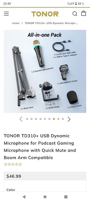 Tonor TD310 usb dynamic microfon kit nou negru