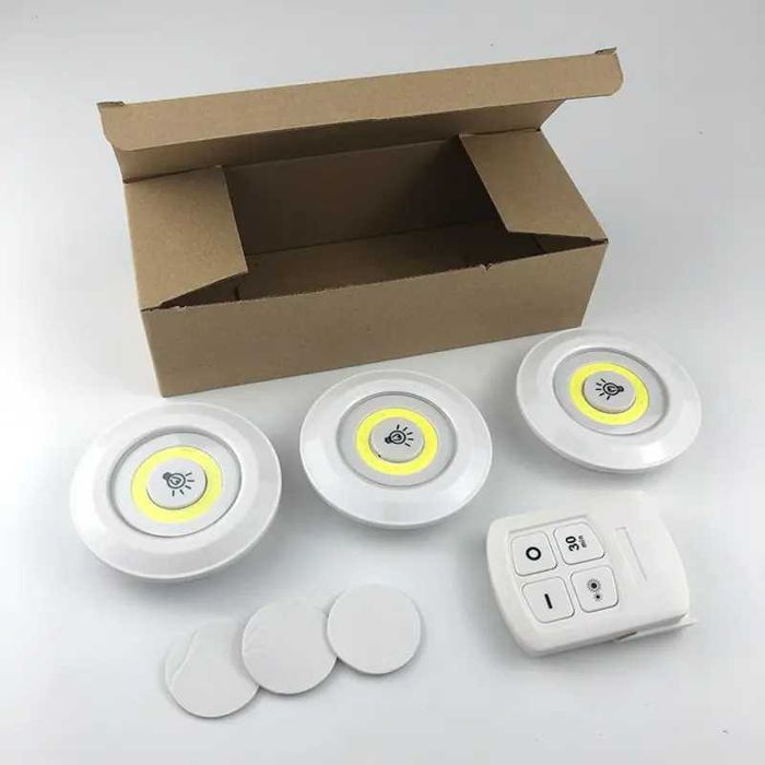Lampa spot SET 3 SPOTURI LED cu telecomanda baterii scara baie hol