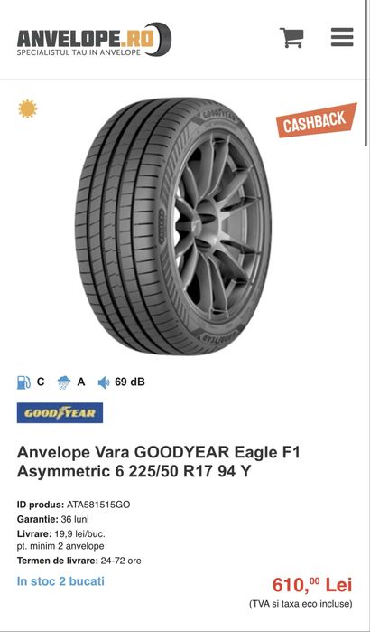 Anvelope vara Goodyear Eagle F1 Asymmetric 6