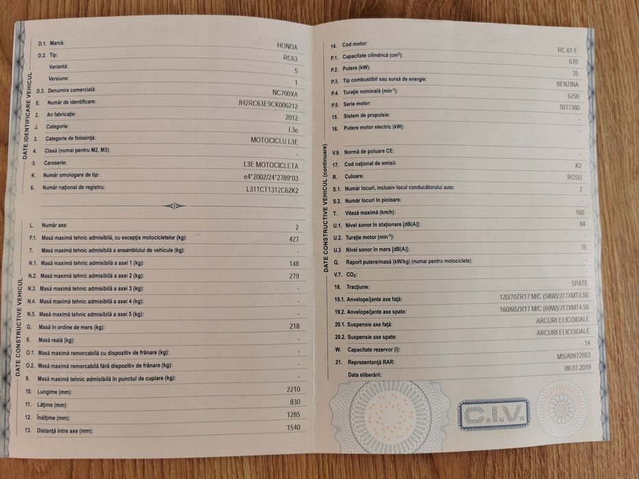 Vând morocicletă Honda