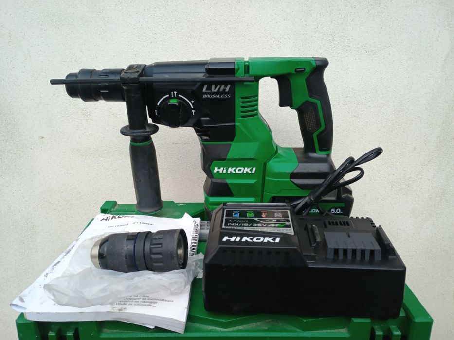 Rotopercutor hikoki dh 1826dc ,baterie,cutie,încărcător + mandrina sta