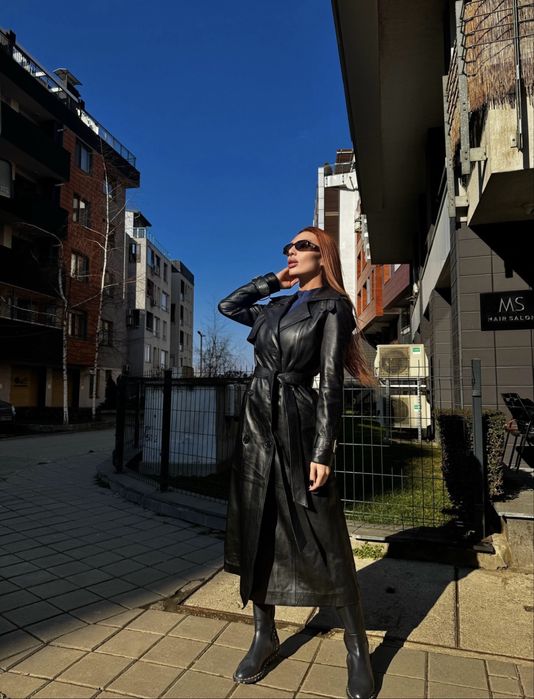 Палто манто от естествена кожа