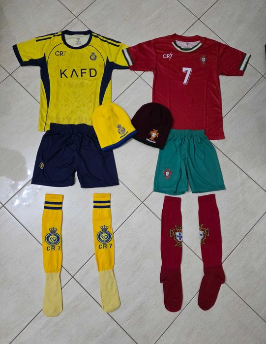Детски Екип Роналдо Al NASSR 25/26 Жълт + Зимна шапка CR7 Ал Насър