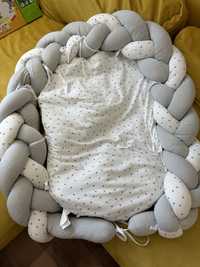 Bubaba Гнездо за бебе (плитка) сиво/бяло