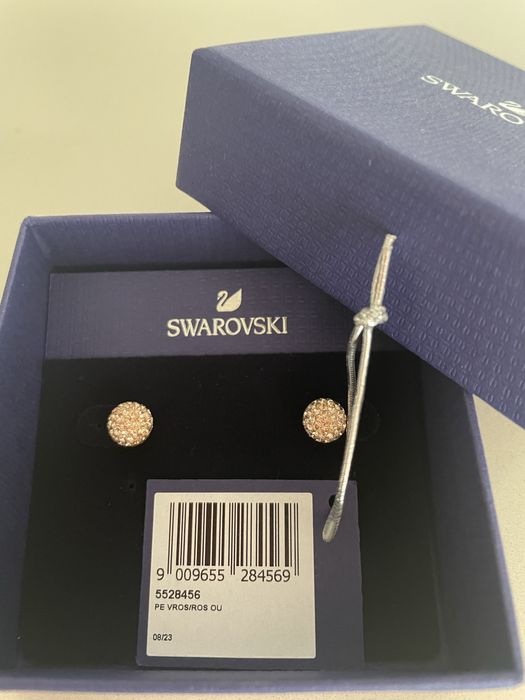 Обеци с розови камъни Swarovski