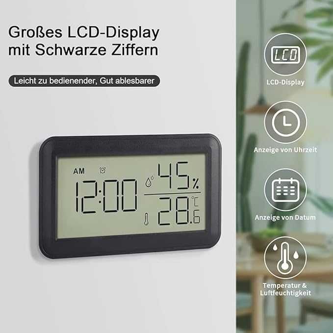 Термометър , хигрометър  будилник, LCD дисплей Seprendi