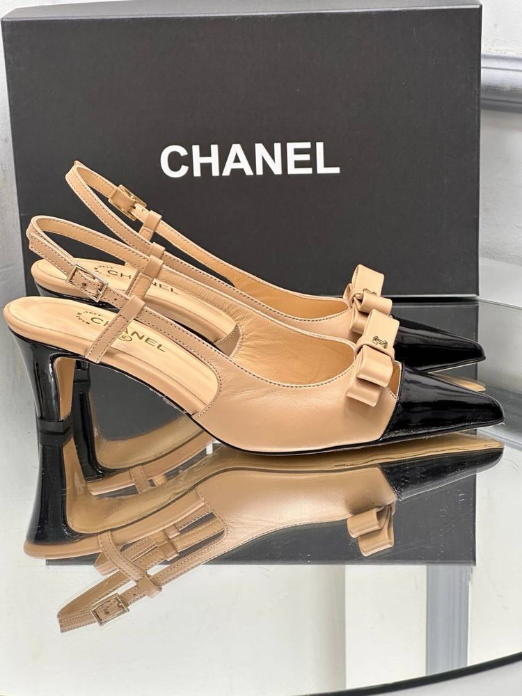 Pantofi-sandale-Balerini Chanel colecția noua Piele naturală 100%