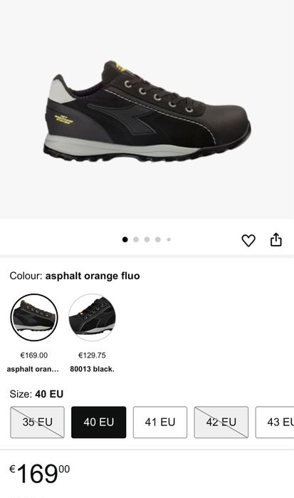 Работни обувки с метално бомбе DIADORA .Номер 45