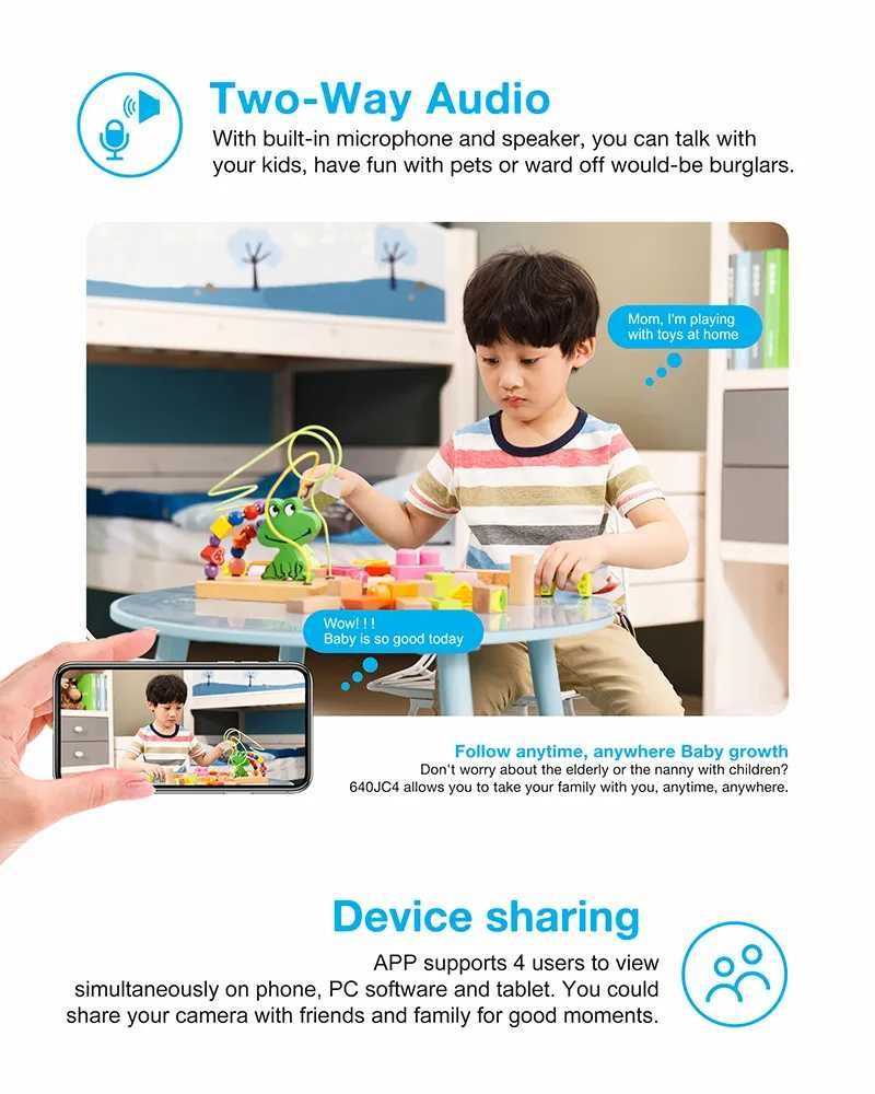 Camera Baby Monitor Wireless Smarteye, Compatibil Alexa si Google Home