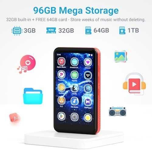 Нов MP3 MP4 Музикален плейър с тъчскрийн Spotify Bluetooth и WiFi 96GB