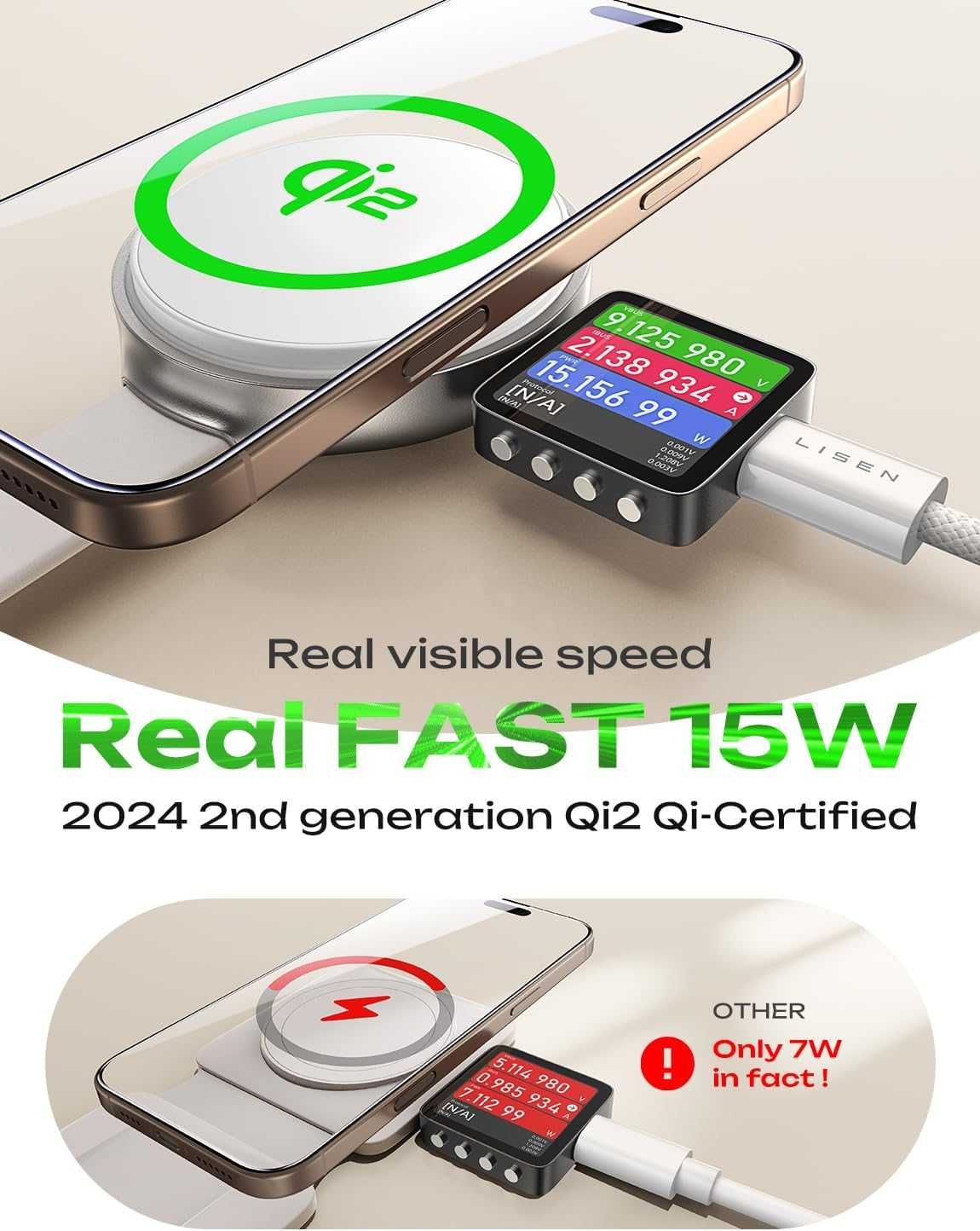 НОВО! Qi2 Magsafe 3в1 безжично зарядно за iPhone 16/15 Pro Max