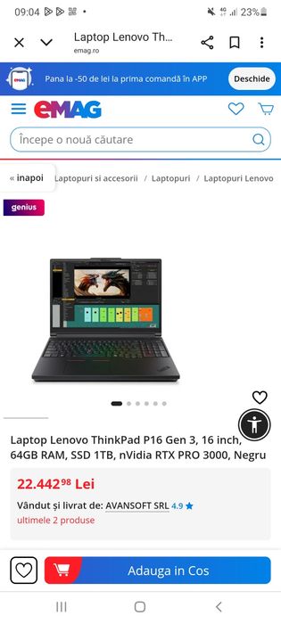 Thinkpad P16 Gen 3, Ultra 7 265X, 64Gb, RTX Pro 3000, 1Tb