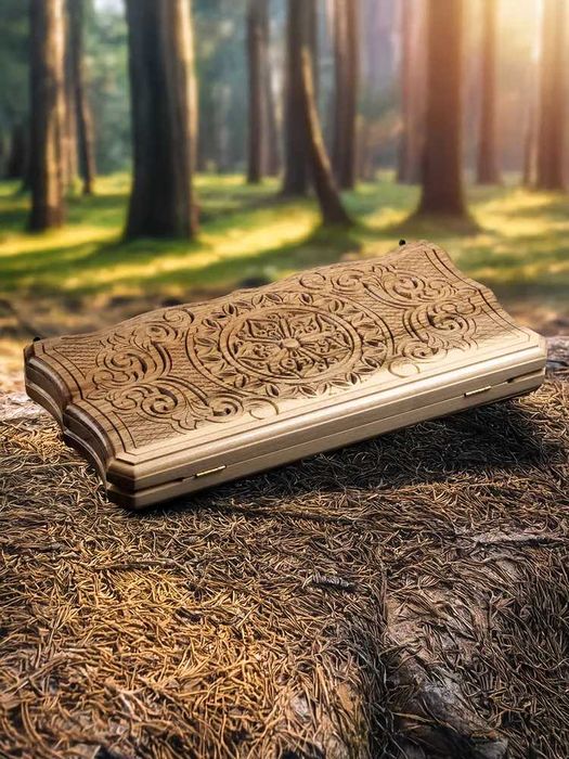 Нарды резные "Восточный узор 3" из ореха (Армения)