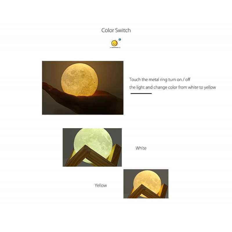 *Lampa LED - Tip Luna Plina - 8cm Diametru - 2 Culori, Reglabila