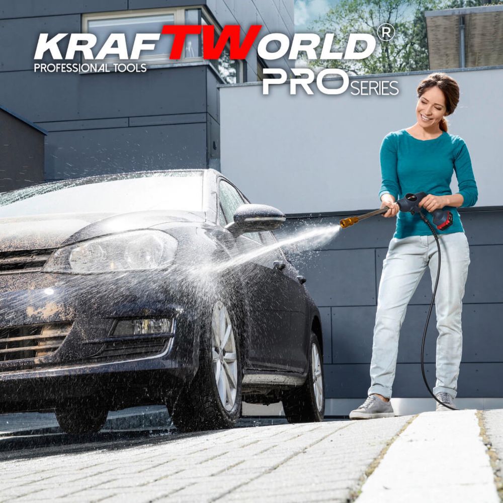 Акумулаторна Водоструйка KRAFTWORLD с 2 Батерий налягане 26 бара и акс