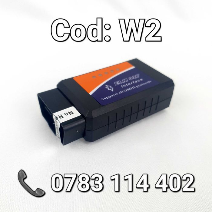 OBD2-Bluetooth-ELM327 V2.1-Diagnoza Auto Multimarca-Portabil-Tester-W2