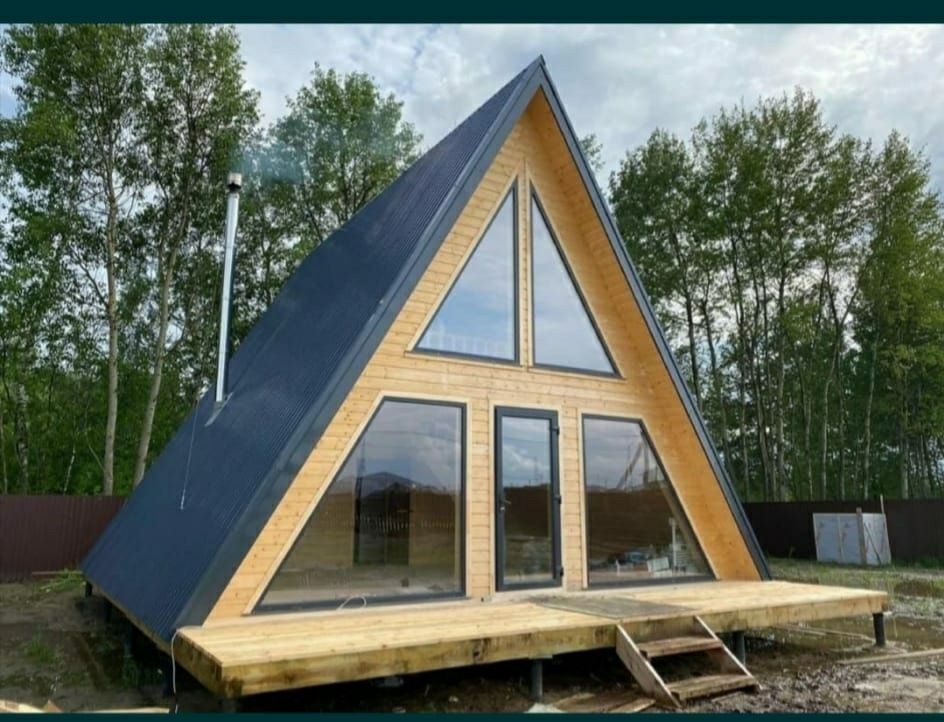 Vând case pe structura metalica cu panouri Sandwich cabane tip A FRAME
