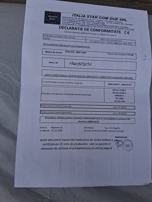 Masina de tencuit ..cu toate acesoriile KOINE4/5 380V - Brand new