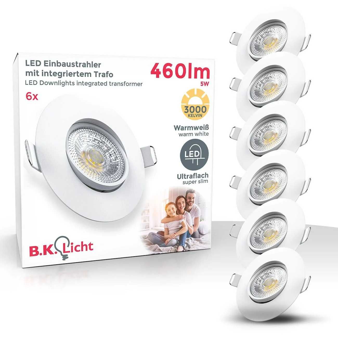 Spoturi incastrate LED Ø90mm - SET 6 BKL1249