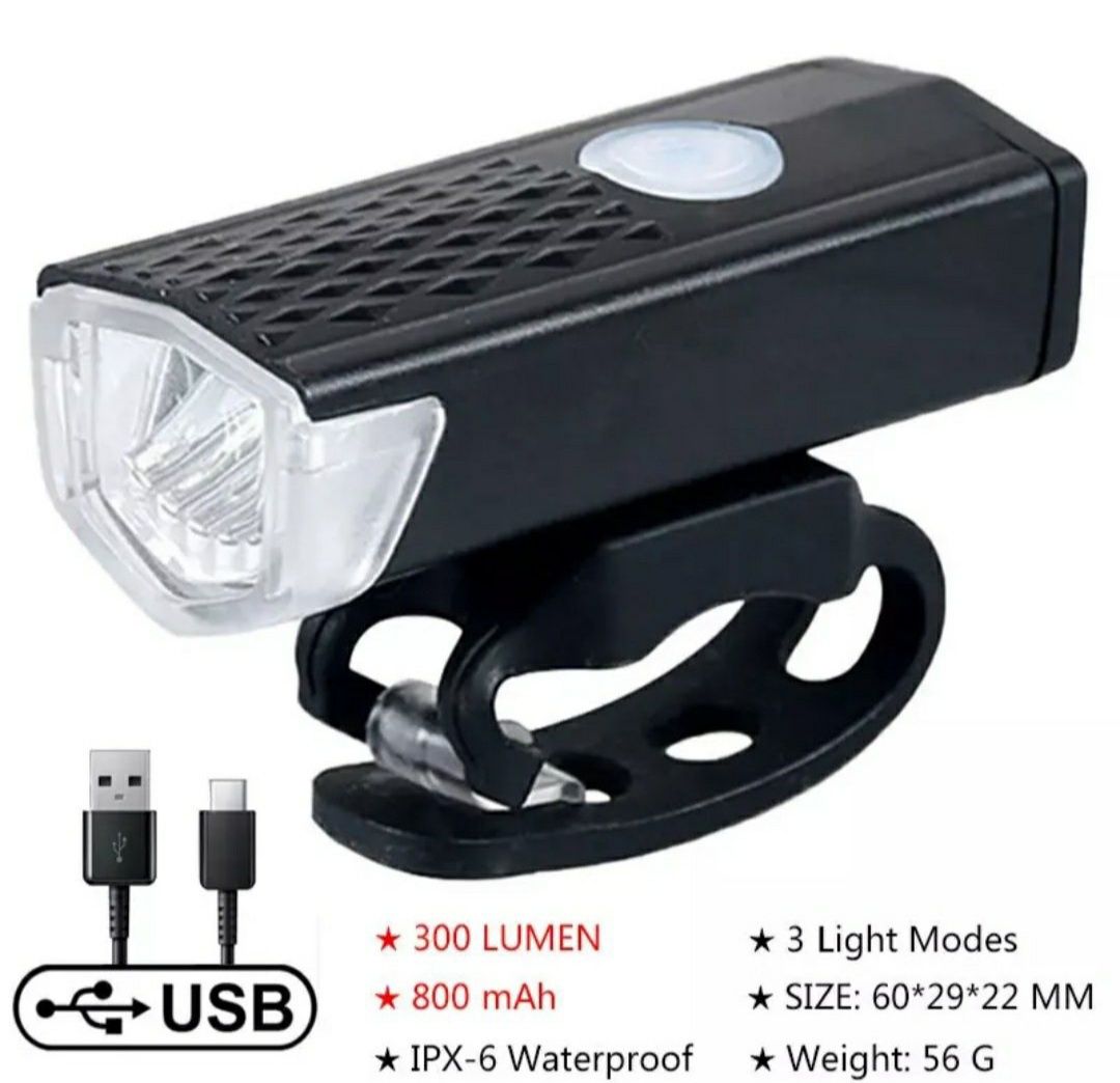 USB Водонепроницаемый велосипедный фонарь