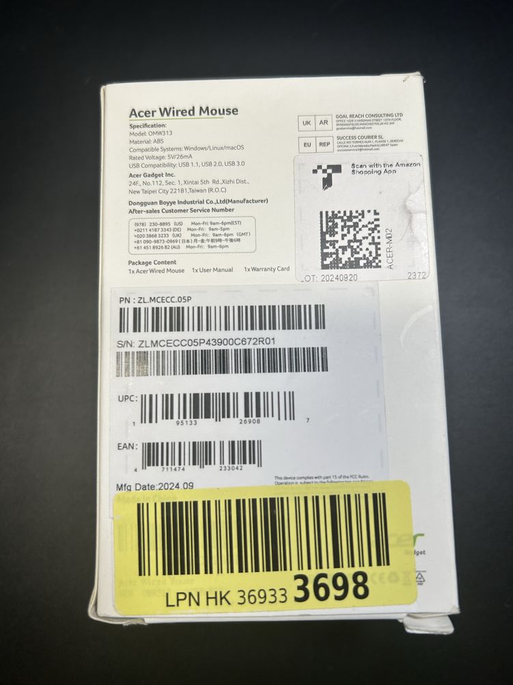 Мишка Acer OMW313