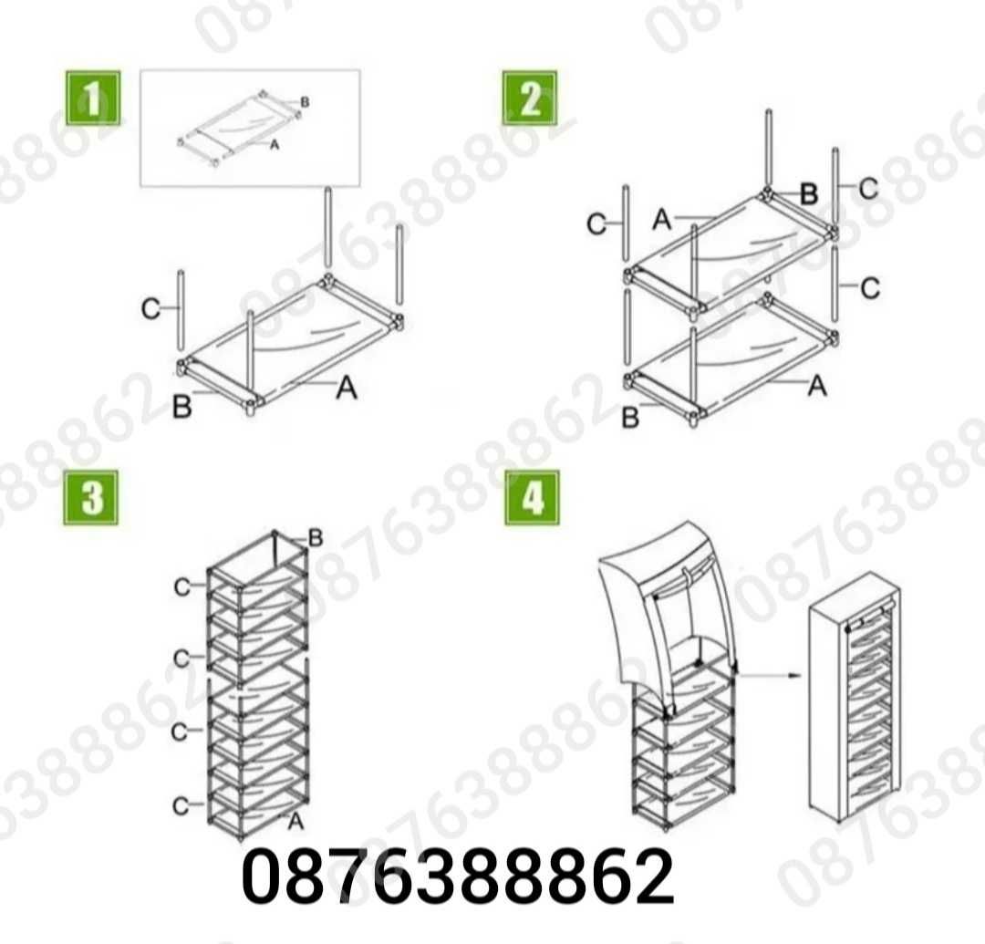 Текстилен Шкаф за Обувки с 9 Реда Водоустойчив 160X60X30СМ