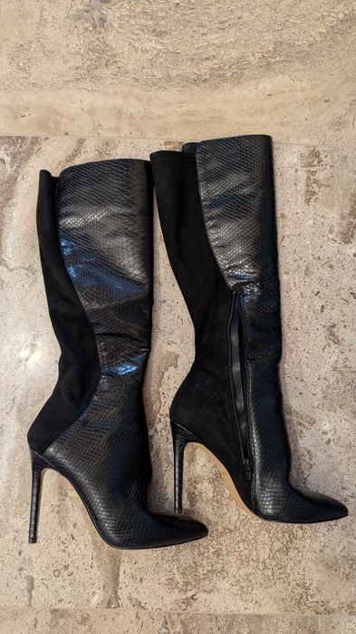 Cizme negre cu toc