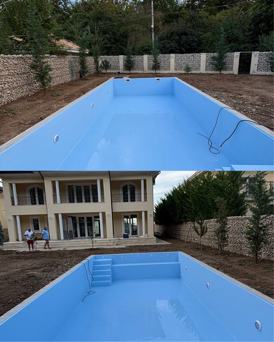 Constructii piscine din cofrage de polisitiren placate cu liner