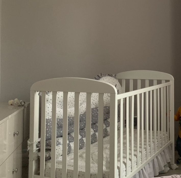 Patut copii Nido fag+Saltea ortopedica cocos plus+bara protectie