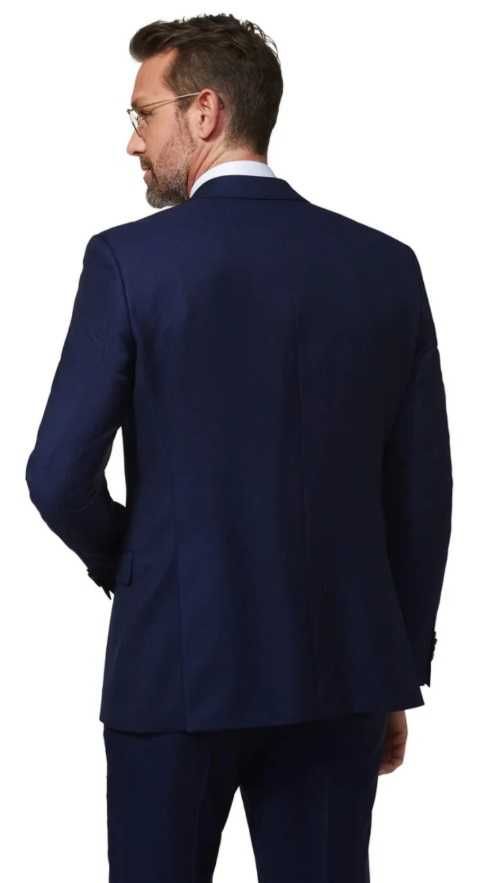 Costum slim 46 S de lux DIGEL material premium moale respirabil navy