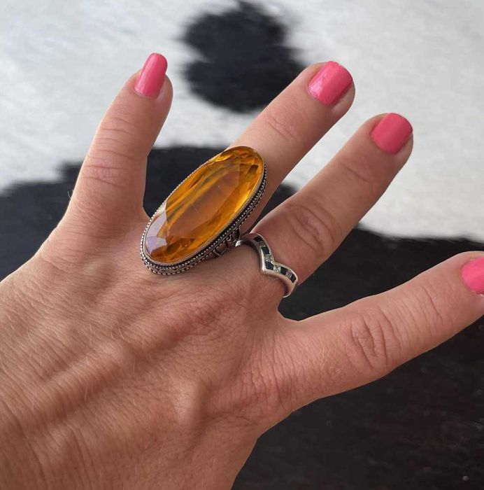 Inel Argint 925 cu Piatra Semipretioasa Citrin