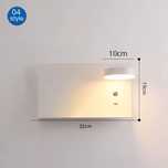 Set 2 Aplici LED de perete cu întrerupător și interfață USB, lampă alb