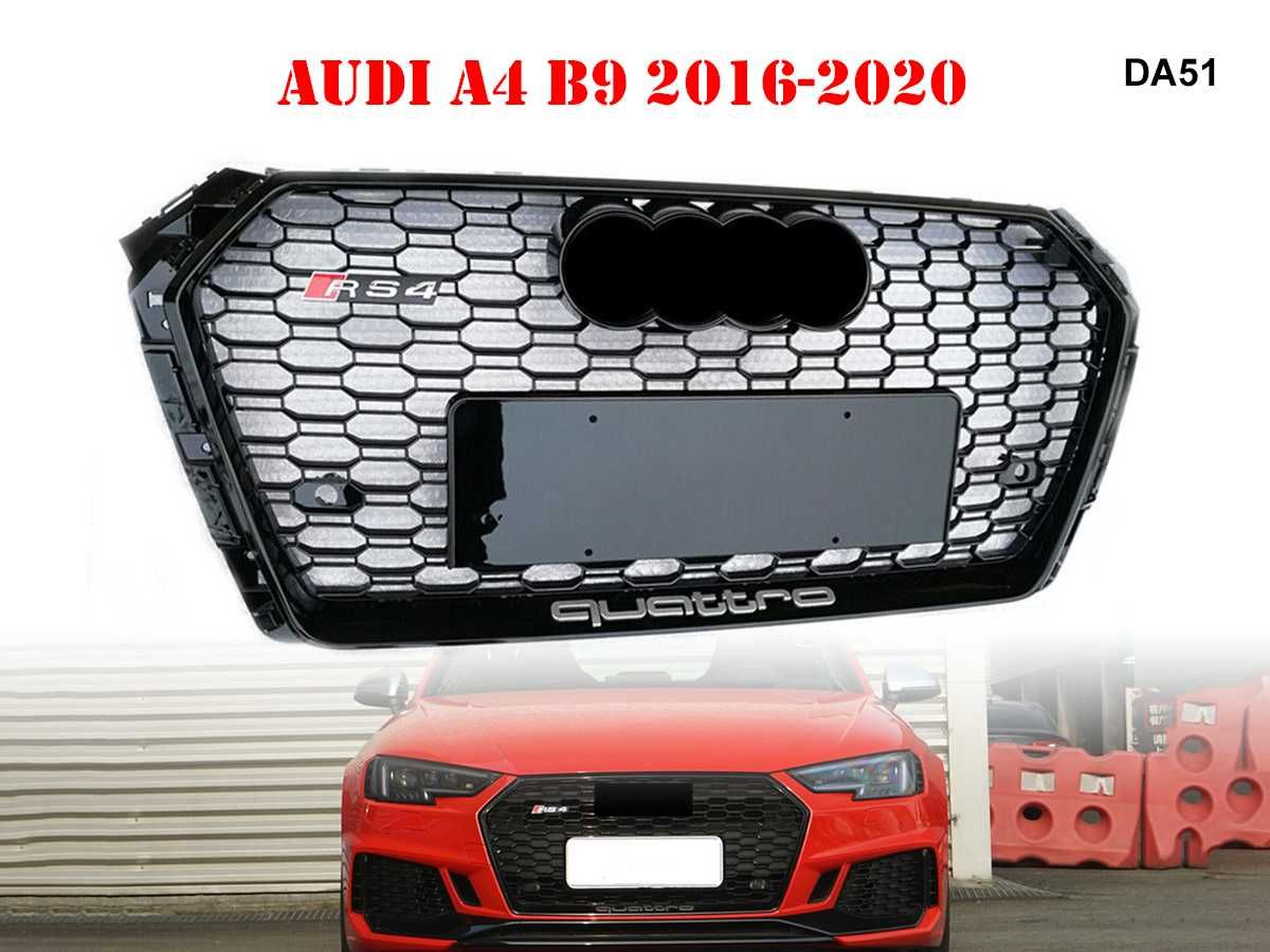 Grilă frontala  tuning neagră RS pentru AUDI A4 B9