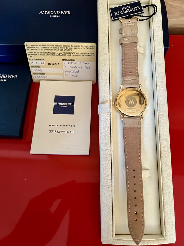 Часовник Raymond Weil 18K позлатен 34 мм