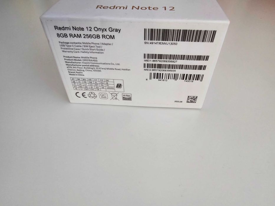 Xiaomi Redmi Note 12 6GB/256GB NFC Onyx Grey dual sim