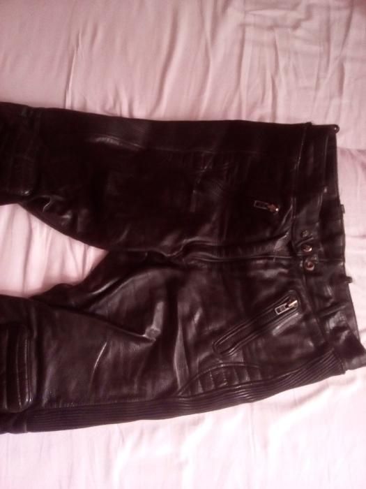 pantalon piele motociclist, scuter