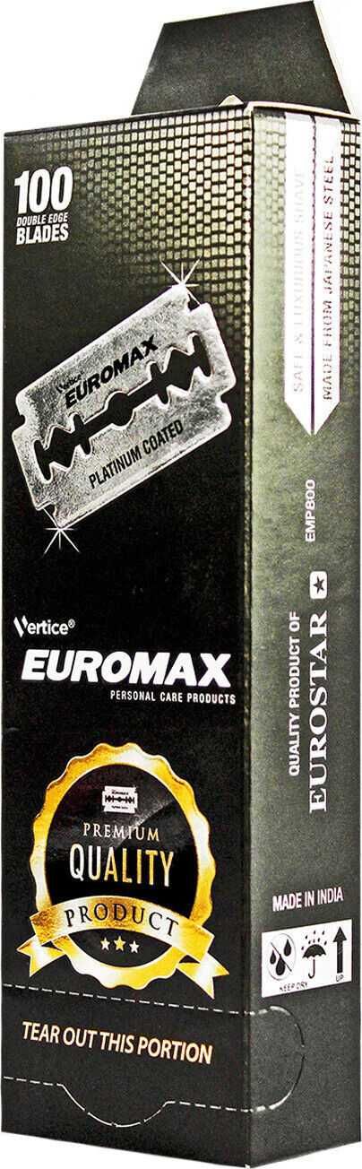 100 rezerve lame de ras Euromax Platinum EMP800 pt. barbierit clasic