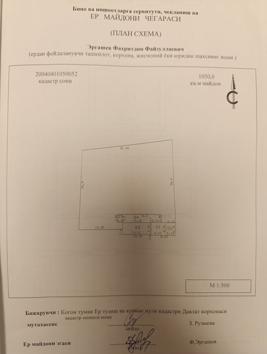 Участка ер сотилади Сиез поен кишлоги