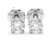 Cercei cu Diamante Aur Alb 14k 0.50 Ct Claritate SI1 Culoare H