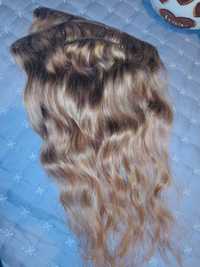 Екстеншъни естествен косъм в цвят медено/златно русо