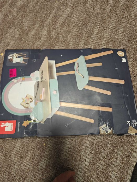 Set masa pentru infrumusetare, Janod, unicorn, din lemn,