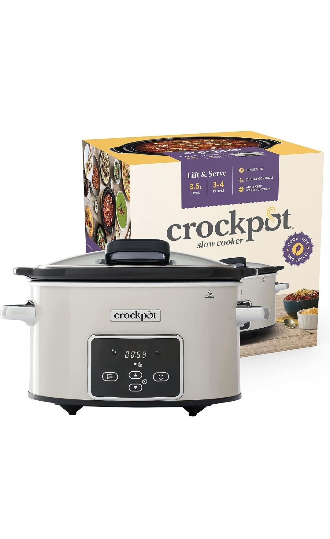 Уред за бавно готвене Crock-Pot керамика с капак |  регулируемо време