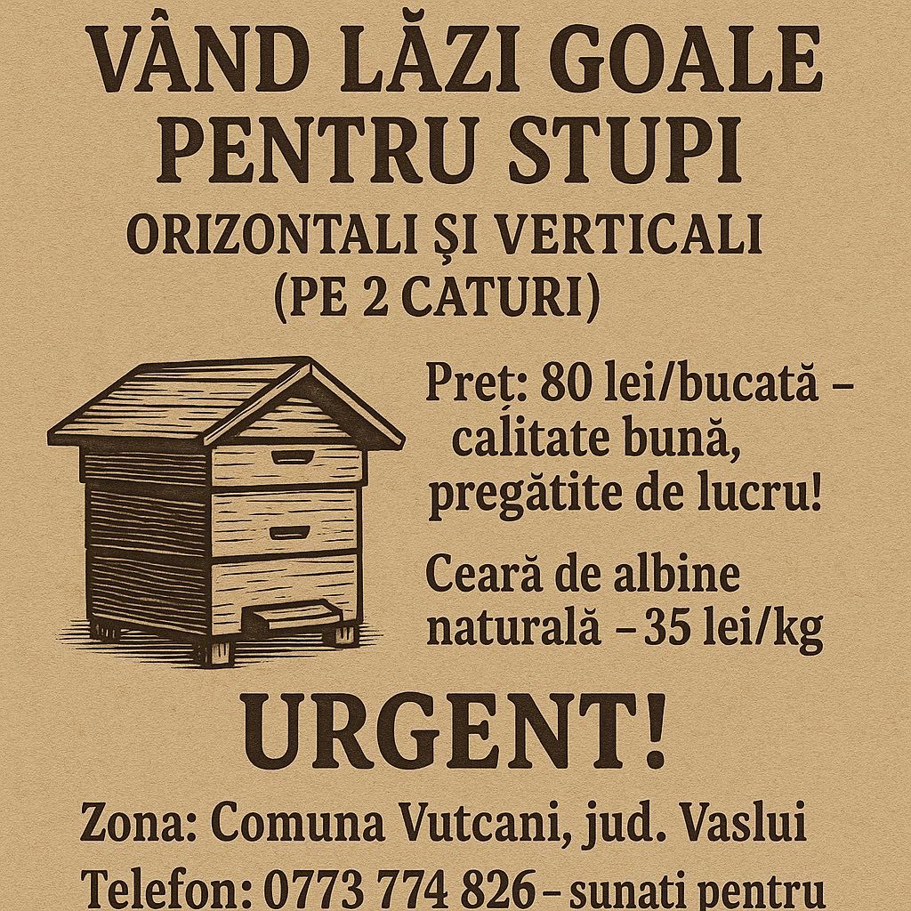 Vând Stupi și ceară !