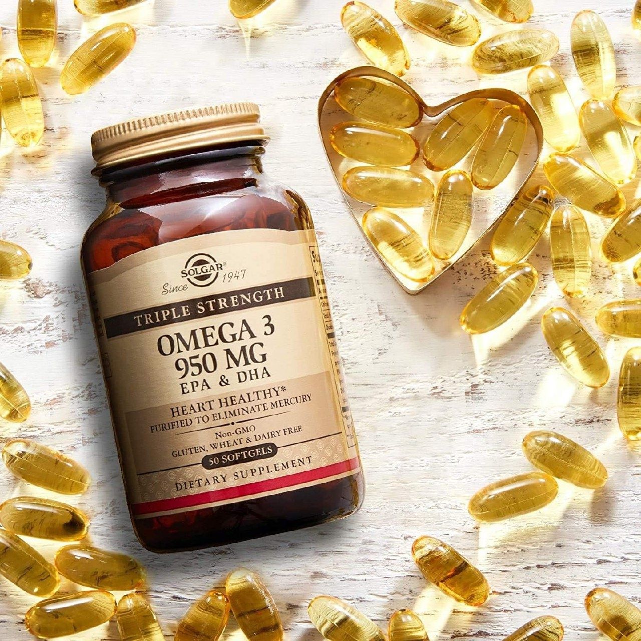 Solgar Triple Strength Omega 3, 950 мг — 100 мягких таблеток, упаковка