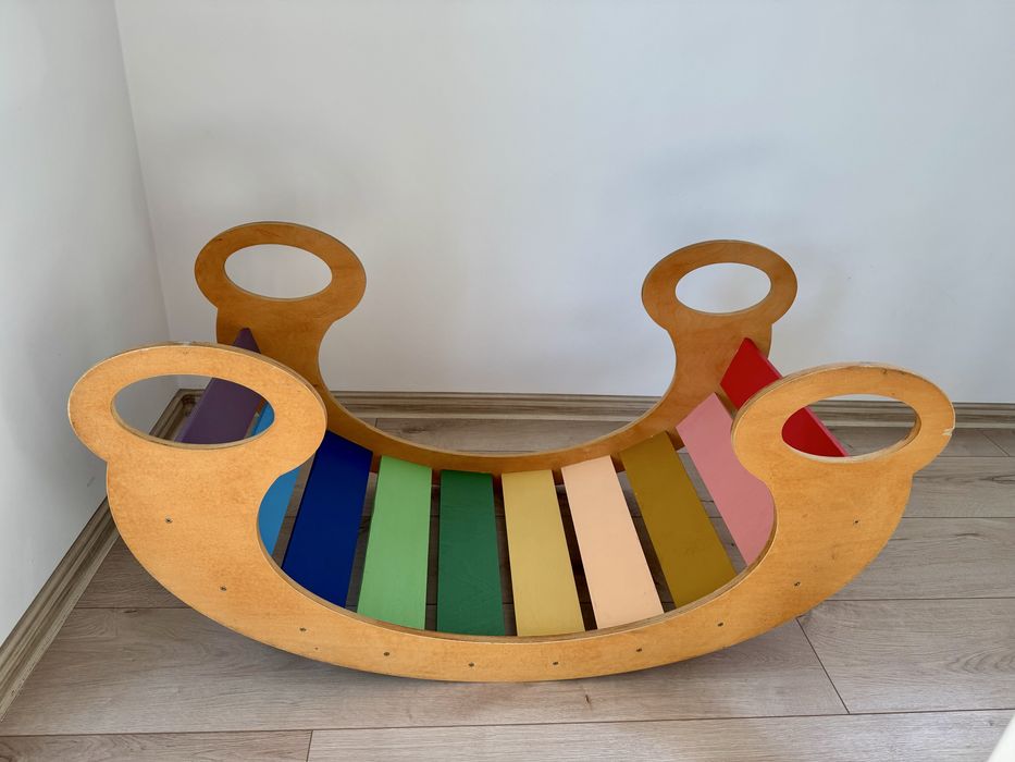 Balansoar din lemn Montessori Rainbow