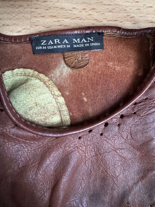 Manusi piele naturala Zara Man , perforate